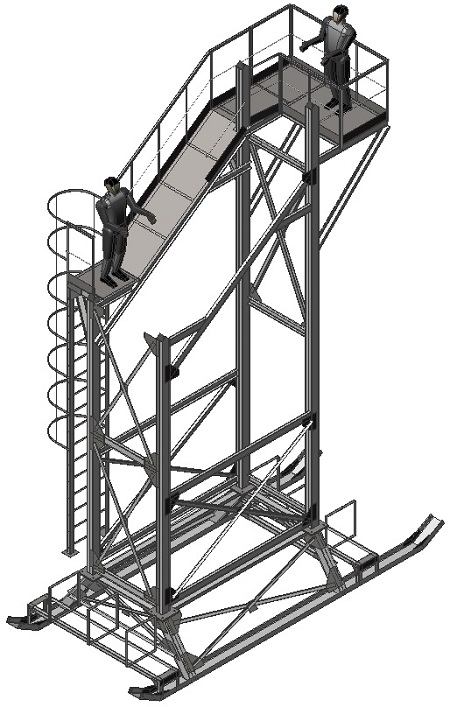 Рама опорная и площадка обслуживания установки для промывания песка МПГ-1600.